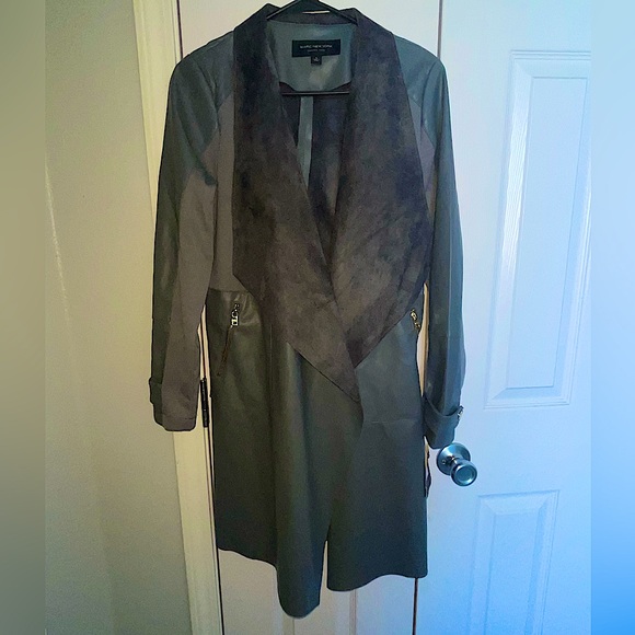 NWT Andrew Marc, Marc New York trench style coat Dark grey Leather - Picture 2 of 10